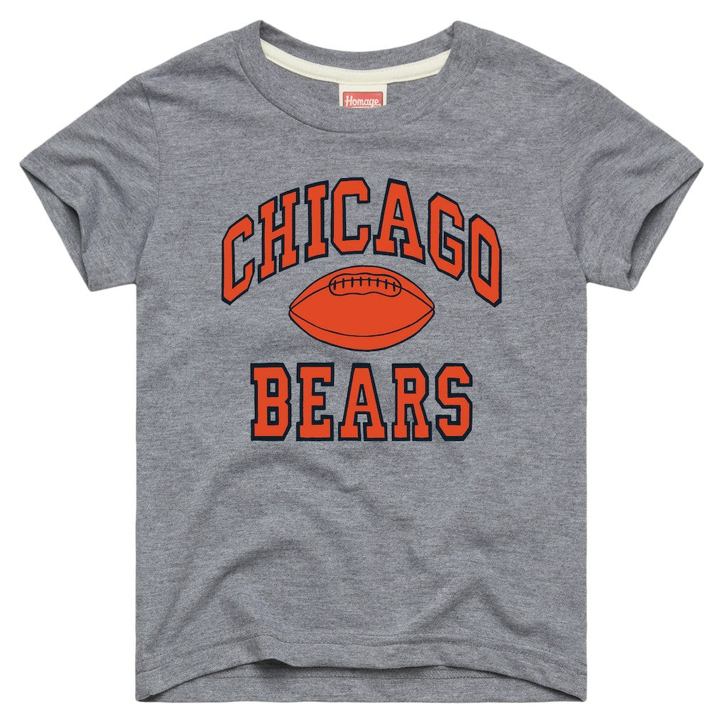 Chicago Bears Homage Youth Gridiron Tri-Blend T-Shirt Gray