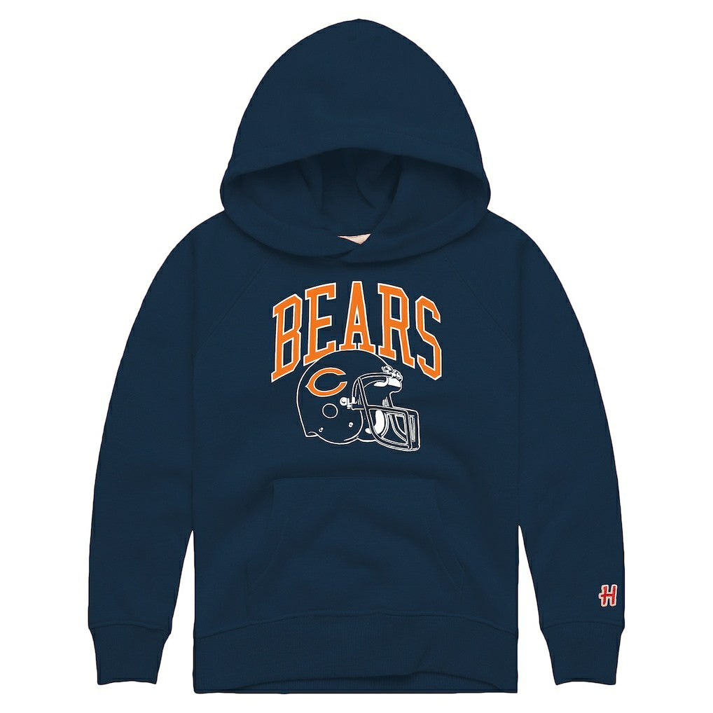 Chicago Bears Homage Youth Helmet Retro Tri-Blend Hoodie Navy