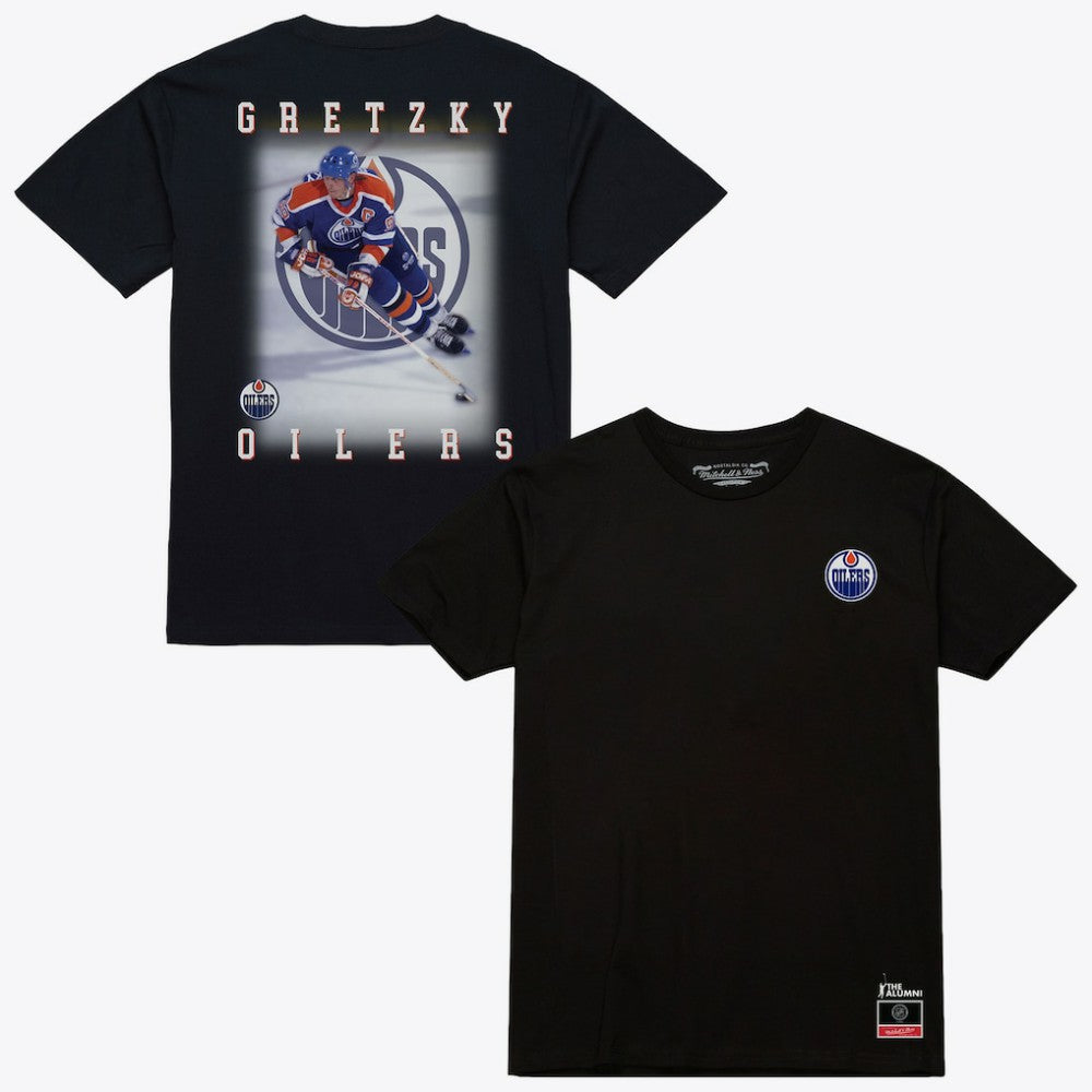Wayne Gretzky Edmonton Oilers Mitchell & Ness Photo T-Shirt - Black - NHL 203789840