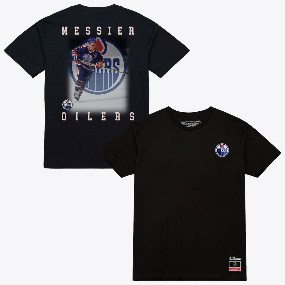 Mark Messier Edmonton Oilers Mitchell & Ness Photo T-Shirt - Black - NHL 203789842