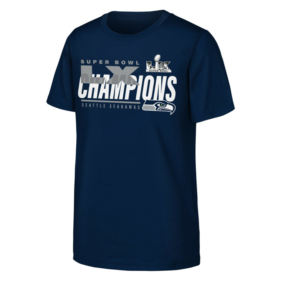 Fanatics Seattle Seahawks Youth Super Bowl LX Champions Iconic Victory T-Shirt College Navy