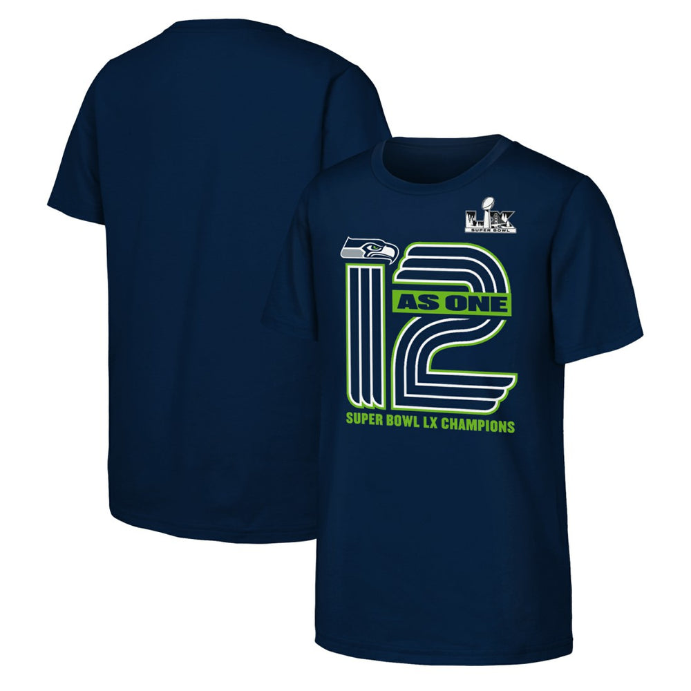 Fanatics Seattle Seahawks Youth Super Bowl LX Champions Hometown Collection T-Shirt College Navy