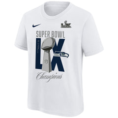 Nike Seattle Seahawks Youth Super Bowl LX Champions Lombardi Trophy T-Shirt White