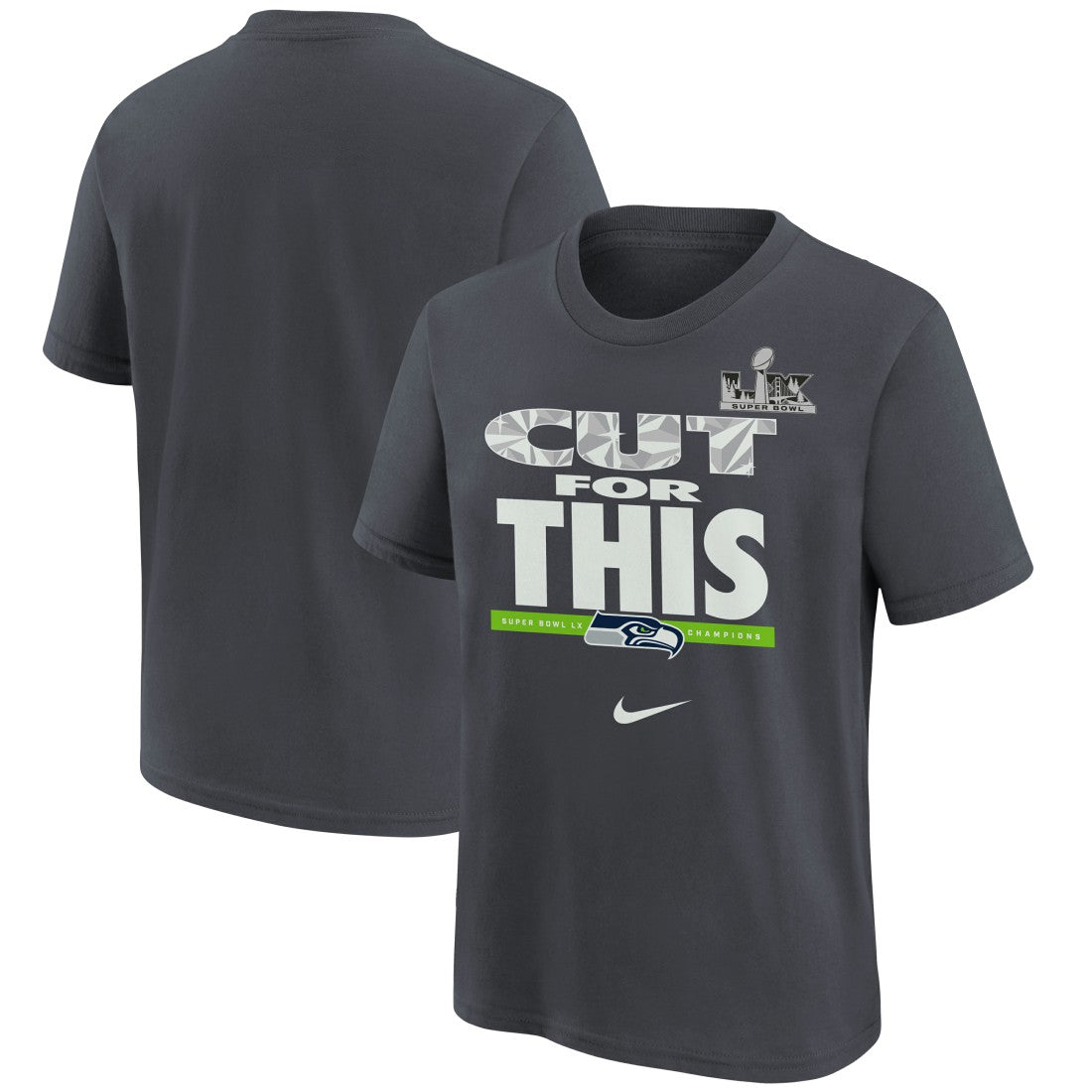Nike Seattle Seahawks Youth Super Bowl LX Champions Parade T-Shirt Charcoal