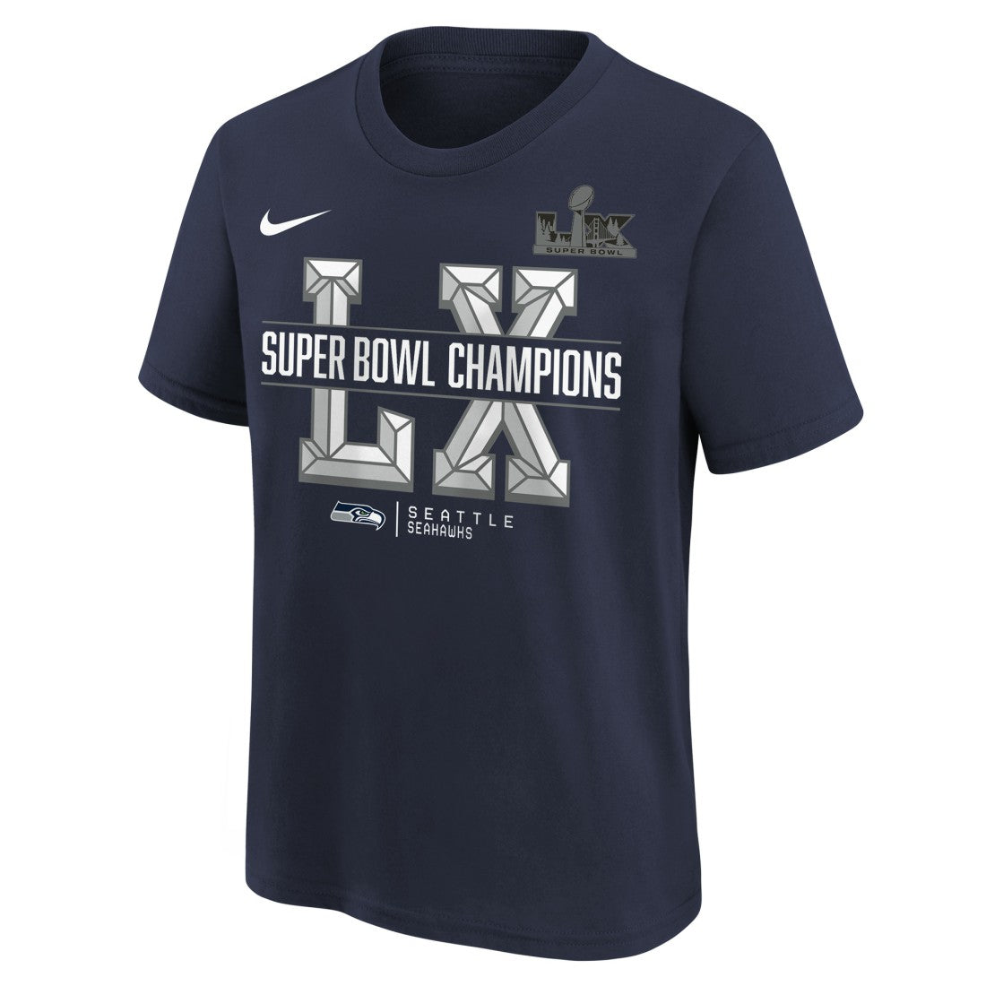 Nike Seattle Seahawks Youth Super Bowl LX Champions T-Shirt College Navy
