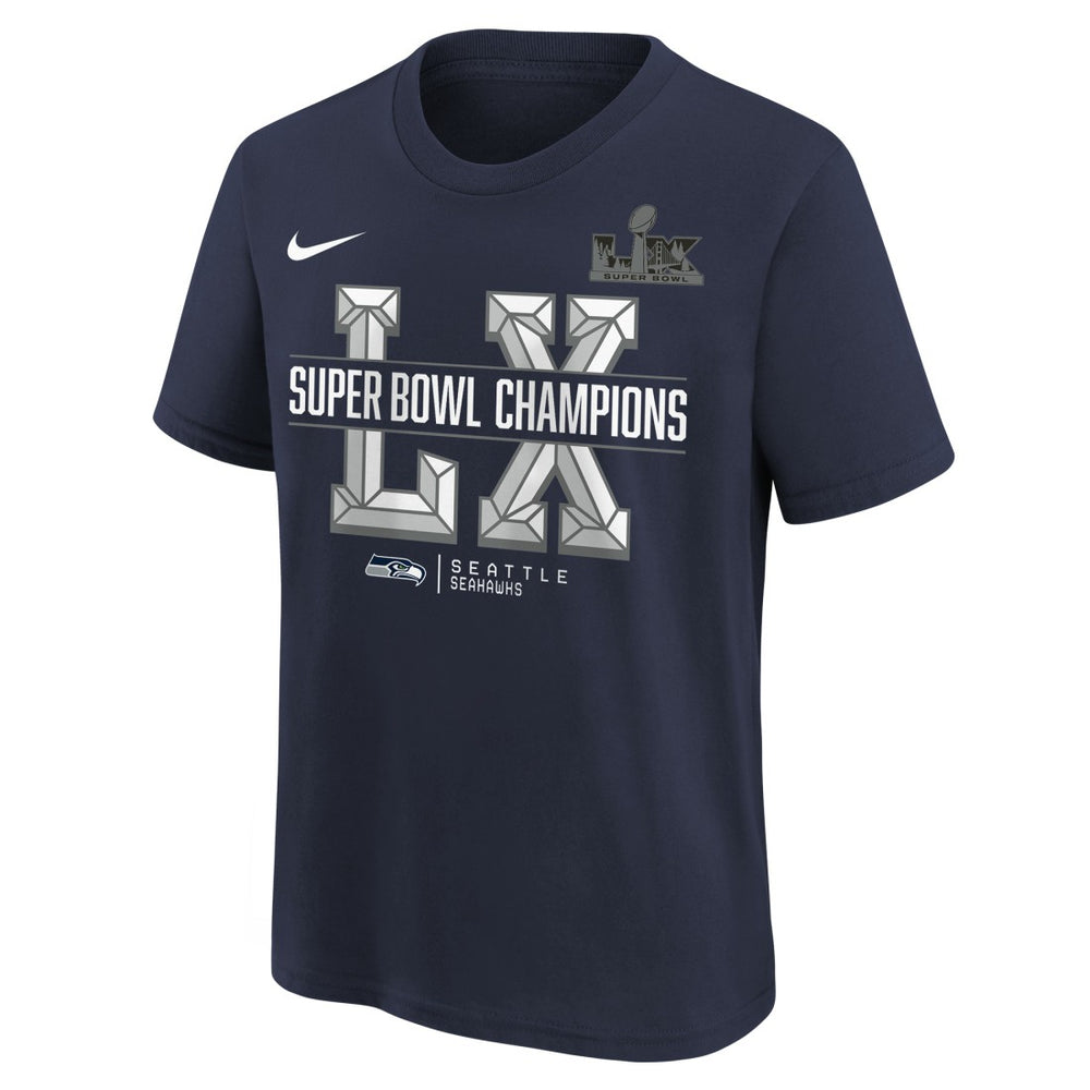 Nike Seattle Seahawks Youth Super Bowl LX Champions T-Shirt College Navy