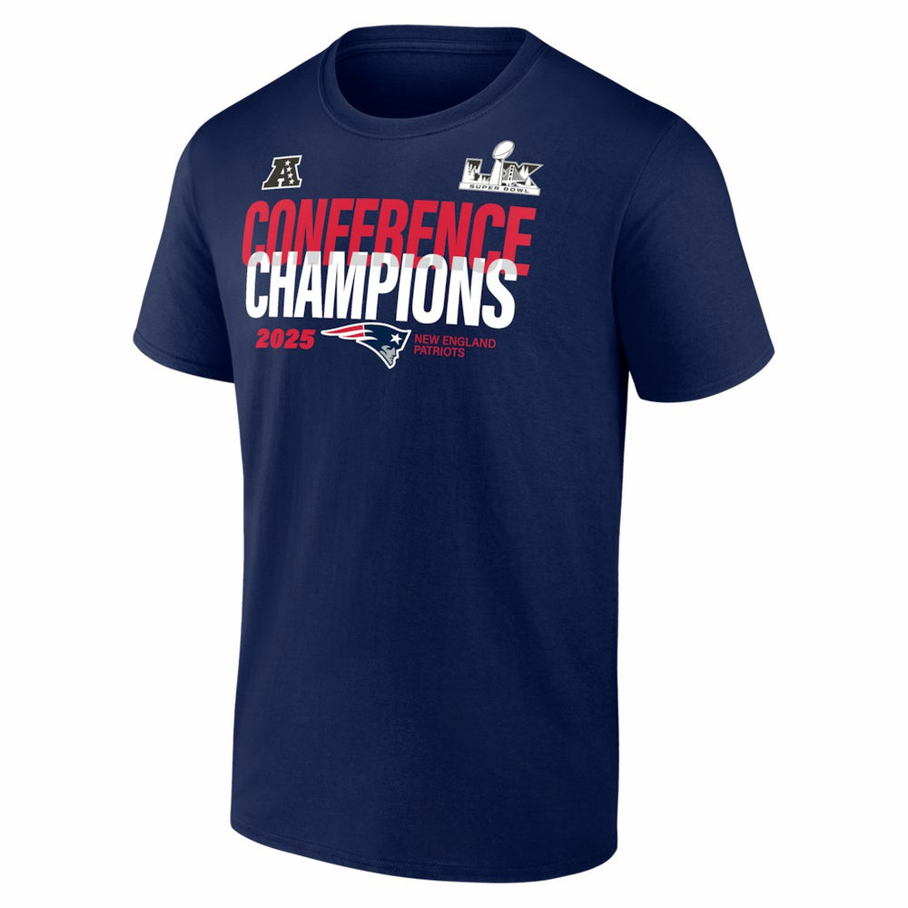 Fanatics New England Patriots 2025 AFC Champions Big & Tall Right Side Draw T-Shirt Navy
