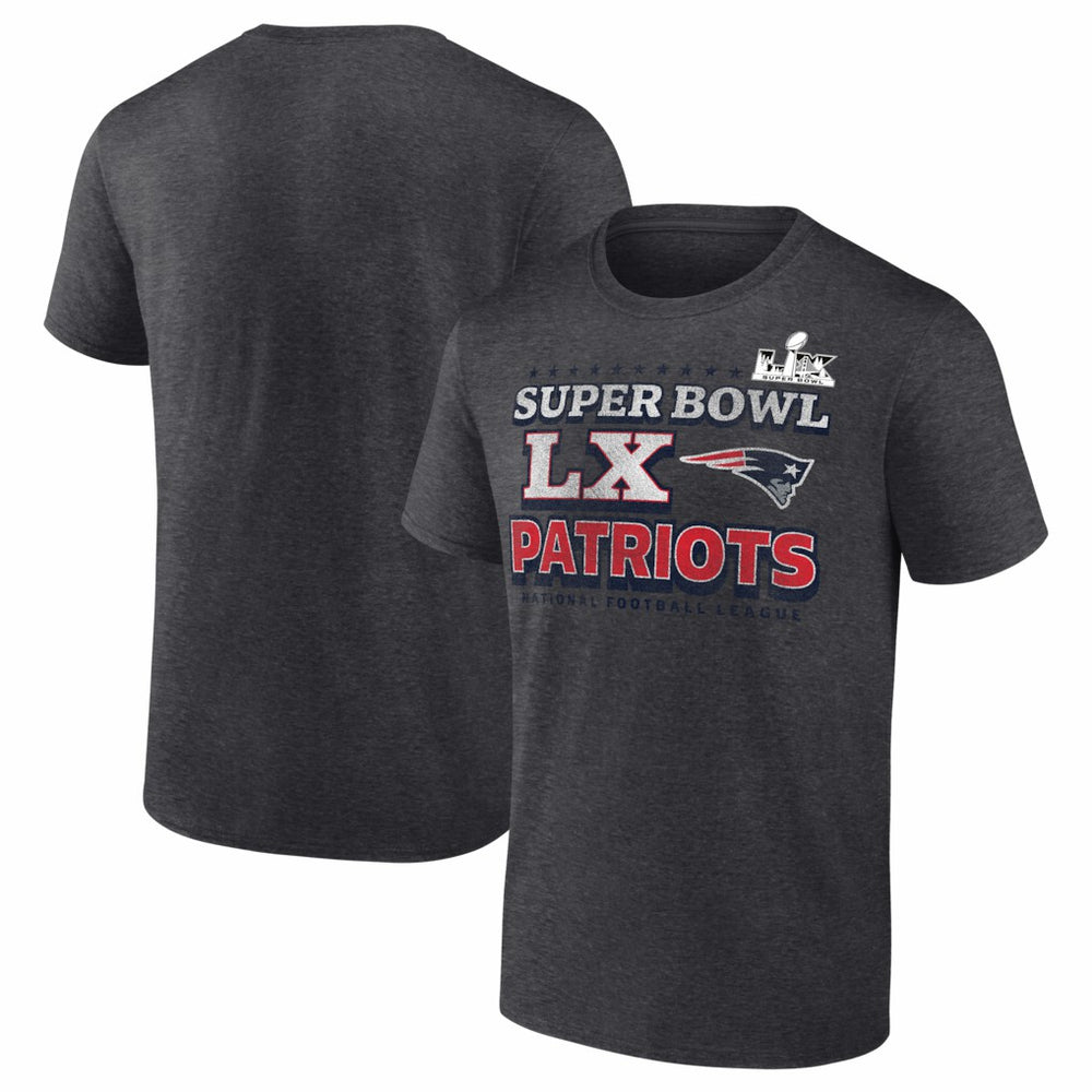 Fanatics New England Patriots Super Bowl LX Big & Tall Battle Prep T-Shirt Heather Charcoal