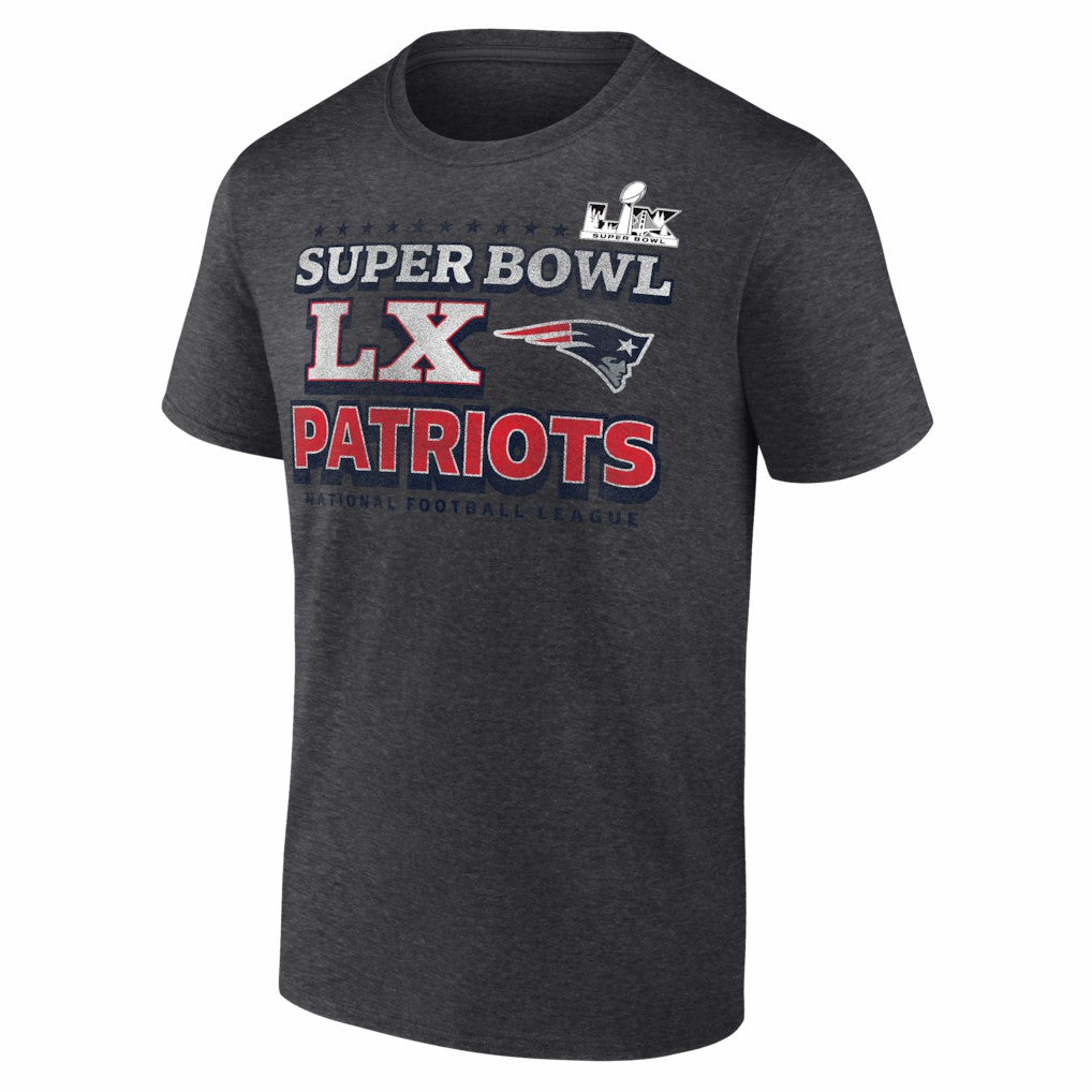 Fanatics New England Patriots Super Bowl LX Big & Tall Battle Prep T-Shirt Heather Charcoal
