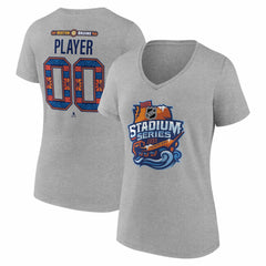 Boston Bruins Women's 2026 NHL Stadium Series Personalized Name & Number V-Neck T-Shirt - Gray - NHL 203794844