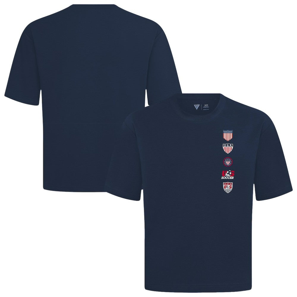 USMNT Levelwear Luxe Signature Knit Timeline T-Shirt Navy