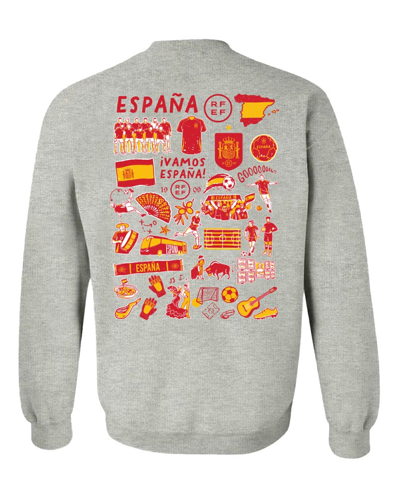 Spain National Team Vive La Fete Women's Impressions Artwork Sweatshirt Gray