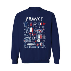 France National Team Vive La Fete Women's Impressions Artwork Sweatshirt Navy