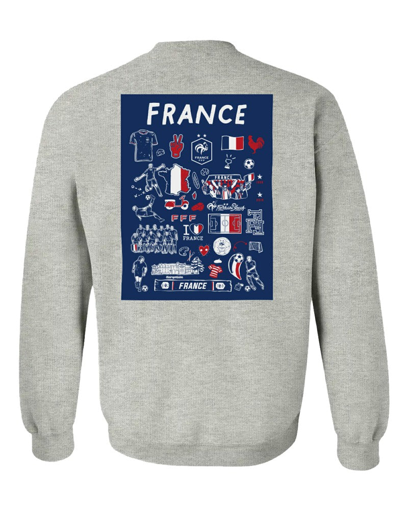 France National Team Vive La Fete Women's Impressions Artwork Sweatshirt Gray