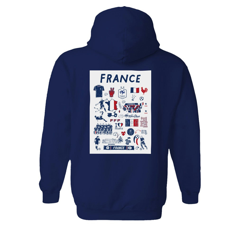 France National Team Vive La Fete Women's Impressions Artwork Hoodie Navy