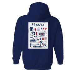 France National Team Vive La Fete Women's Impressions Artwork Hoodie Navy