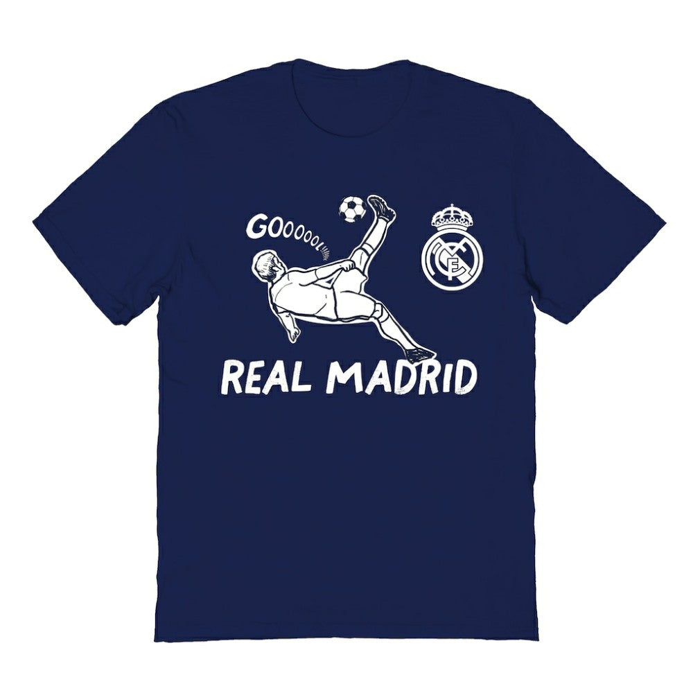 Real Madrid Vive La Fete Youth Chilena Style T-Shirt Navy