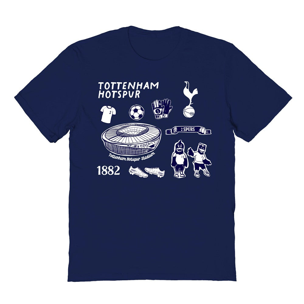 Tottenham Hotspur Vive La Fete Youth Impressions Icons T-Shirt Navy