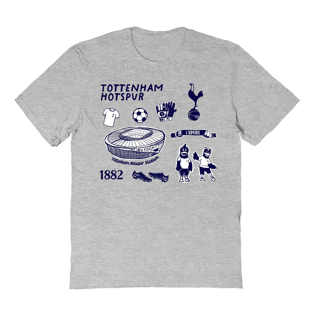 Tottenham Hotspur Vive La Fete Youth Impressions Icons T-Shirt Gray