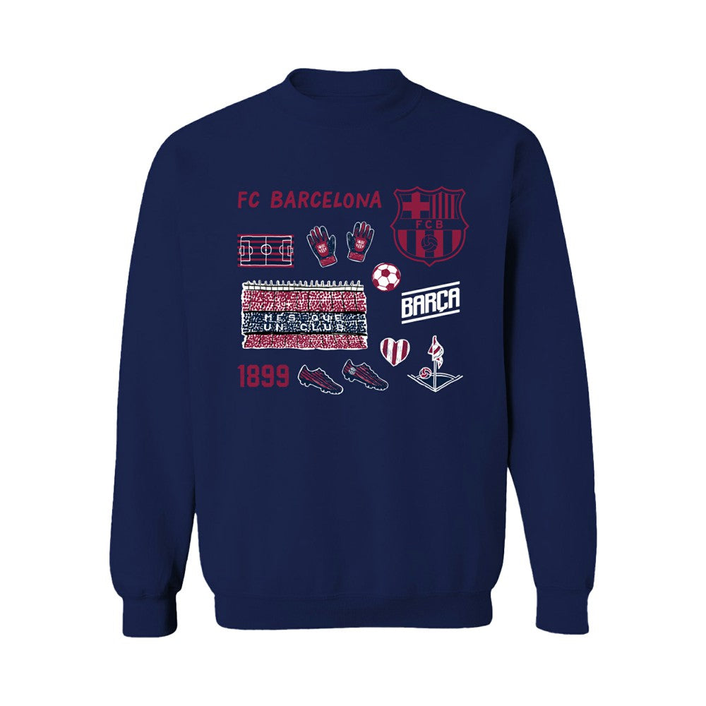 Barcelona Vive La Fete Women's Impressions Icons Sweatshirt Navy