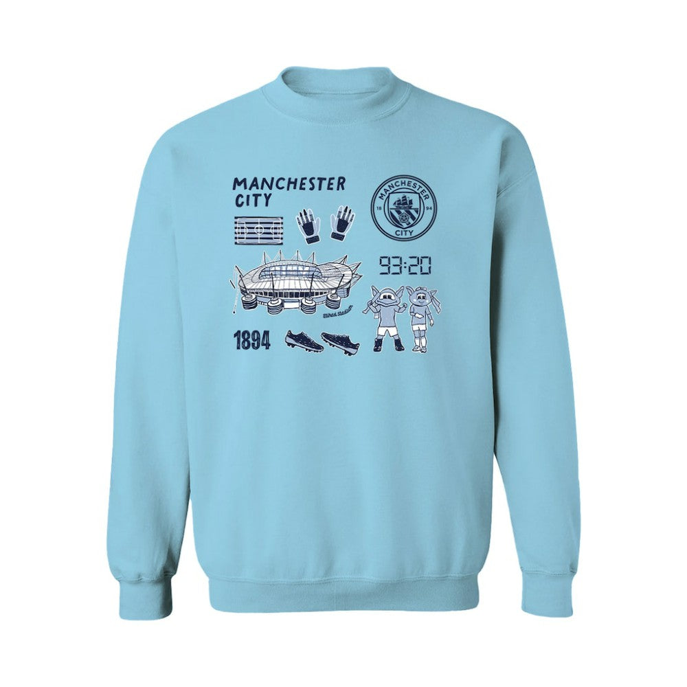 Manchester City Vive La Fete Women's Impressions Icons Sweatshirt Light Blue