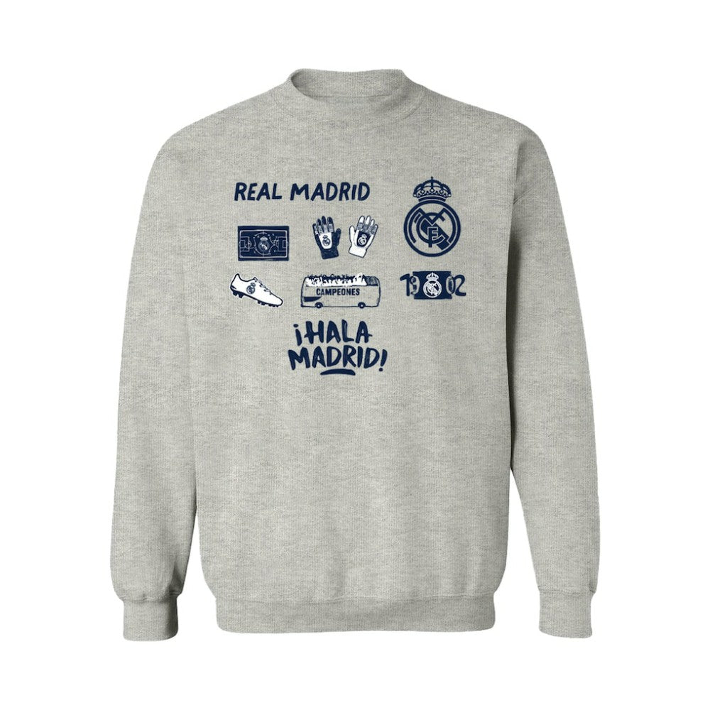 Real Madrid Vive La Fete Women's Impressions Icons Sweatshirt Gray