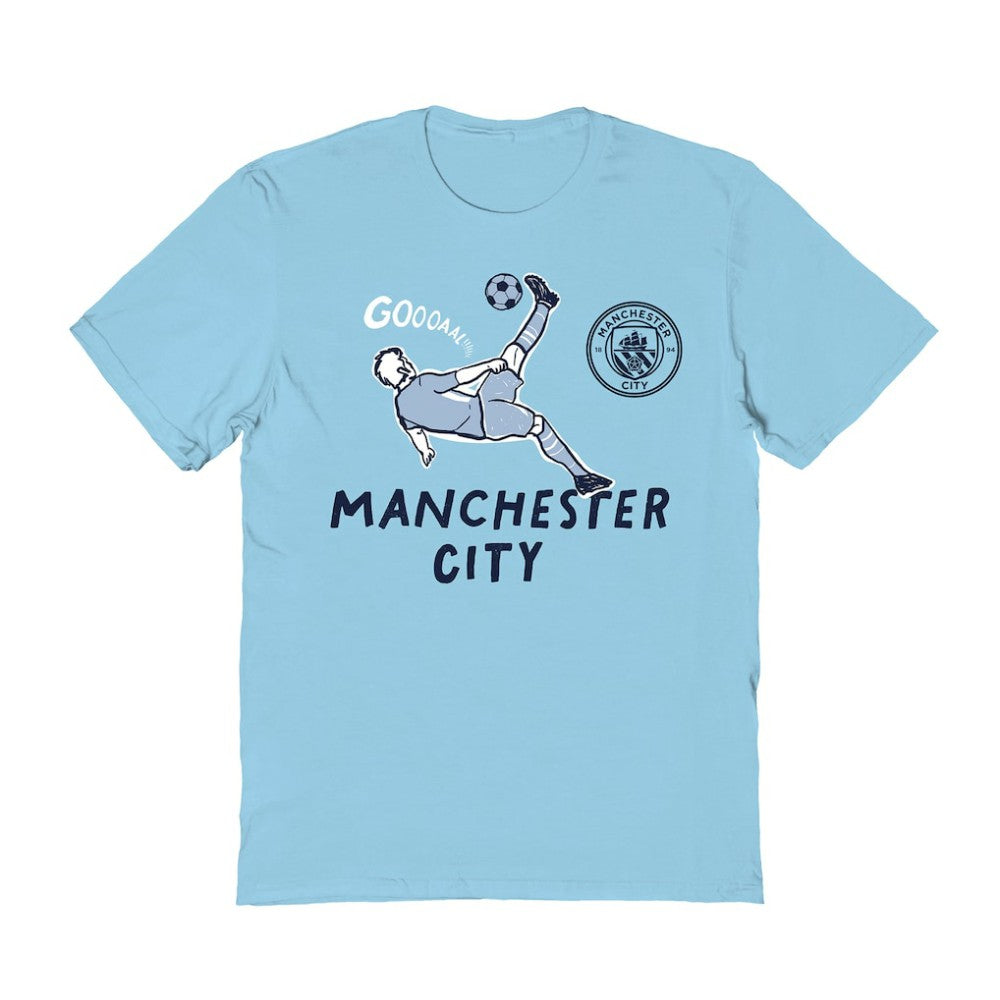 Manchester City Vive La Fete Women's Chilena Style T-Shirt Light Blue