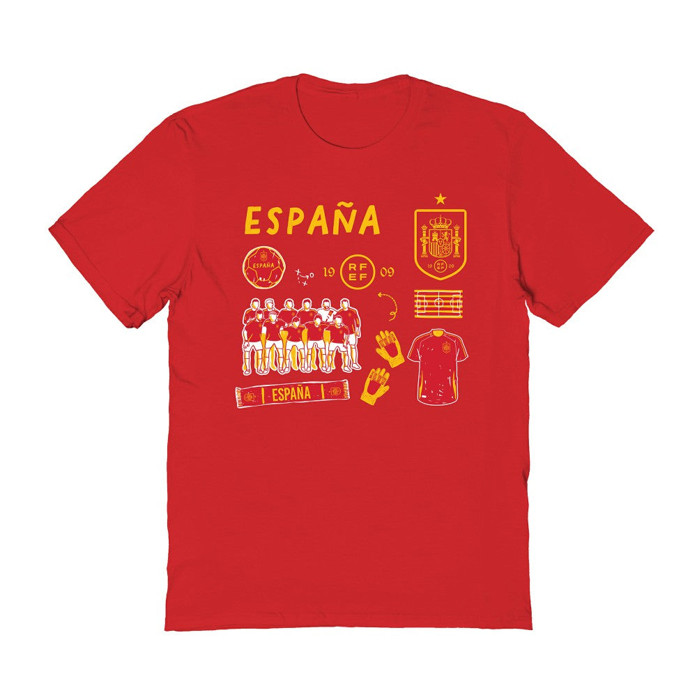 Spain National Team Vive La Fete Women's Impressions Icons T-Shirt Red