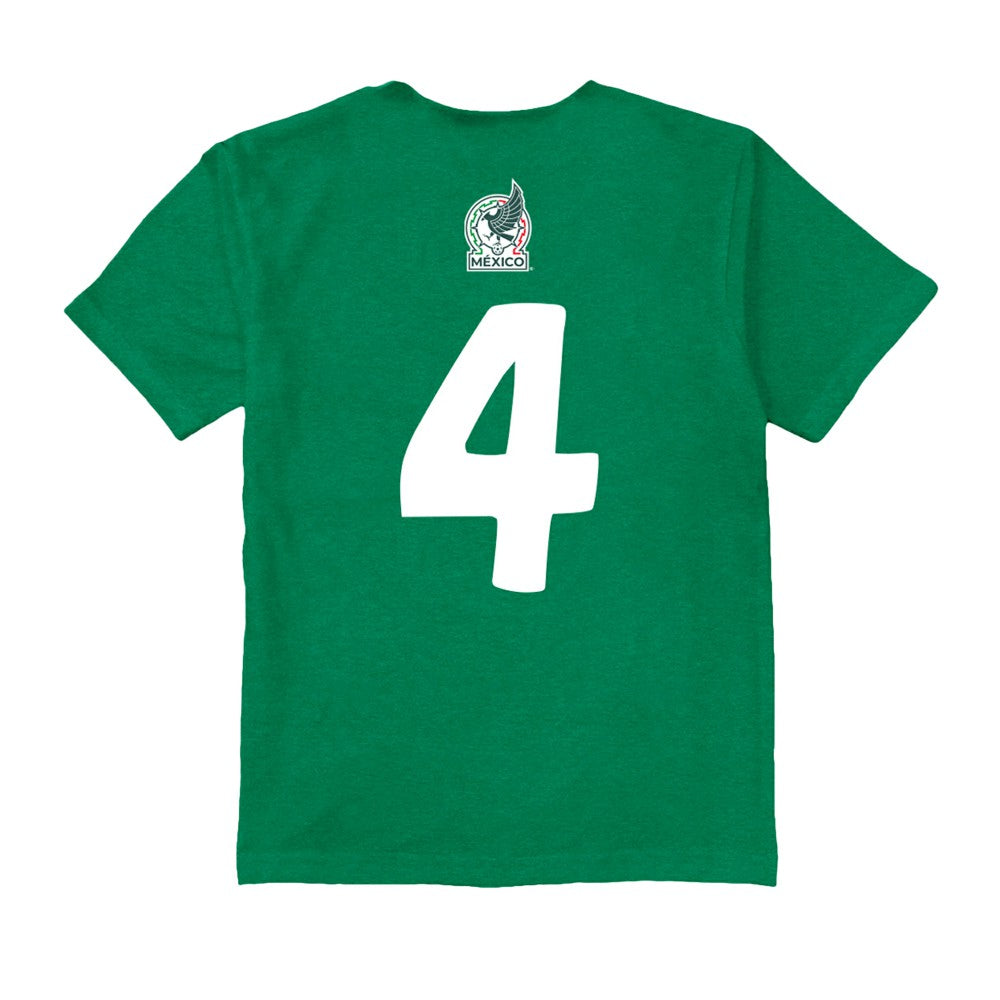 Edson Álvarez Mexico National Team Vive La Fete Youth Player Name & Number Chilena Style T-Shirt Green