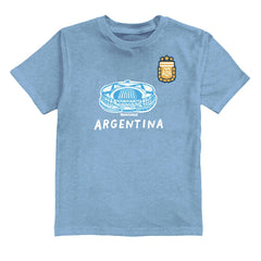 Lionel Messi Argentina National Team Vive La Fete Youth Player Name & Number Stadium Style T-Shirt Light Blue