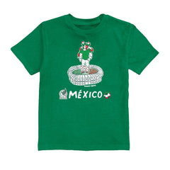 Raúl Jiménez Mexico National Team Vive La Fete Youth Player Name & Number Stadium Style T-Shirt Green