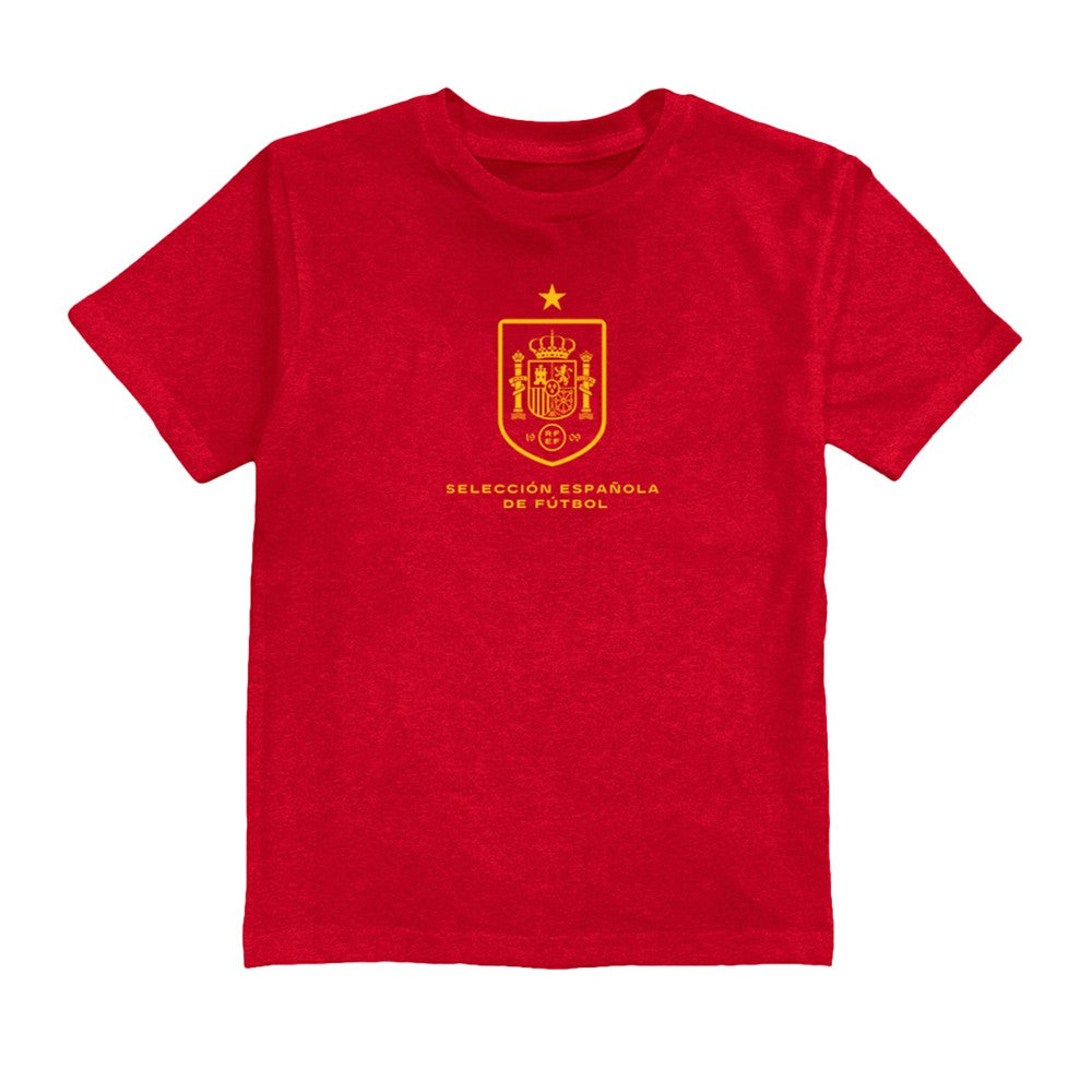 Spain National Team Vive La Fete Youth Color Badge T-Shirt Red
