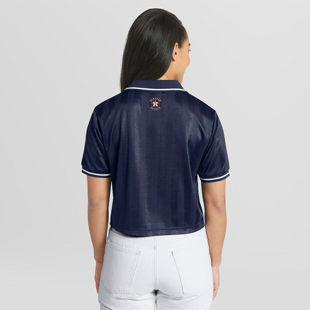 Houston Astros WEAR by Erin Andrews Women's Cropped Polo - Navy - MLB Online