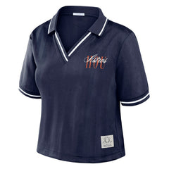 Houston Astros WEAR by Erin Andrews Women's Cropped Polo - Navy - MLB Online