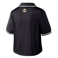 San Francisco Giants WEAR by Erin Andrews Women's Cropped Polo - Black - MLB Sale