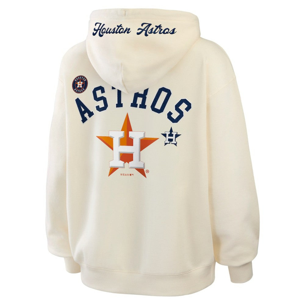 Houston Astros WEAR by Erin Andrews Women's Full-Zip Hoodie - Cream - MLB on Sale