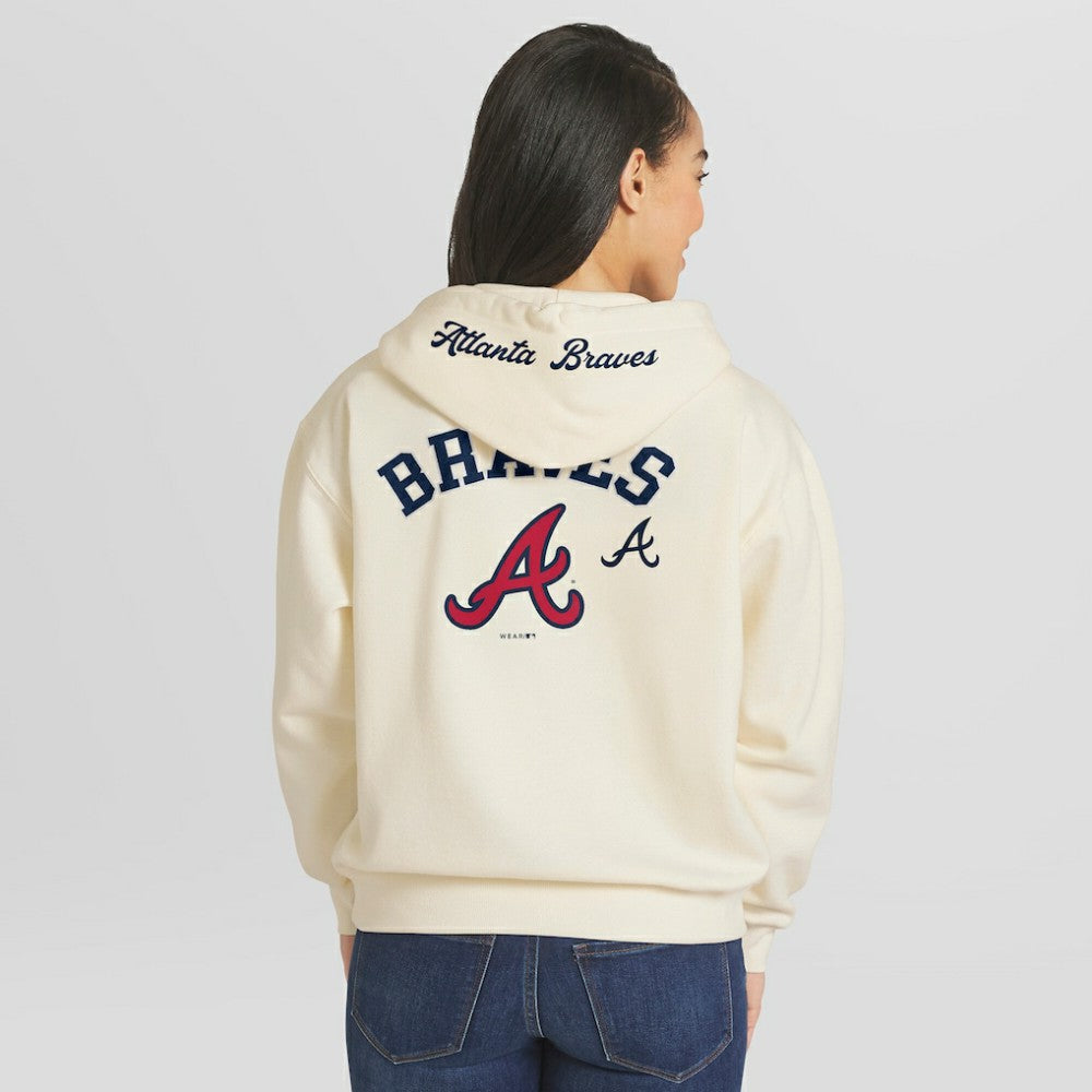 Atlanta Braves WEAR by Erin Andrews Women's Full-Zip Hoodie - Cream - MLB Online