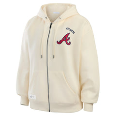 Atlanta Braves WEAR by Erin Andrews Women's Full-Zip Hoodie - Cream - MLB Online