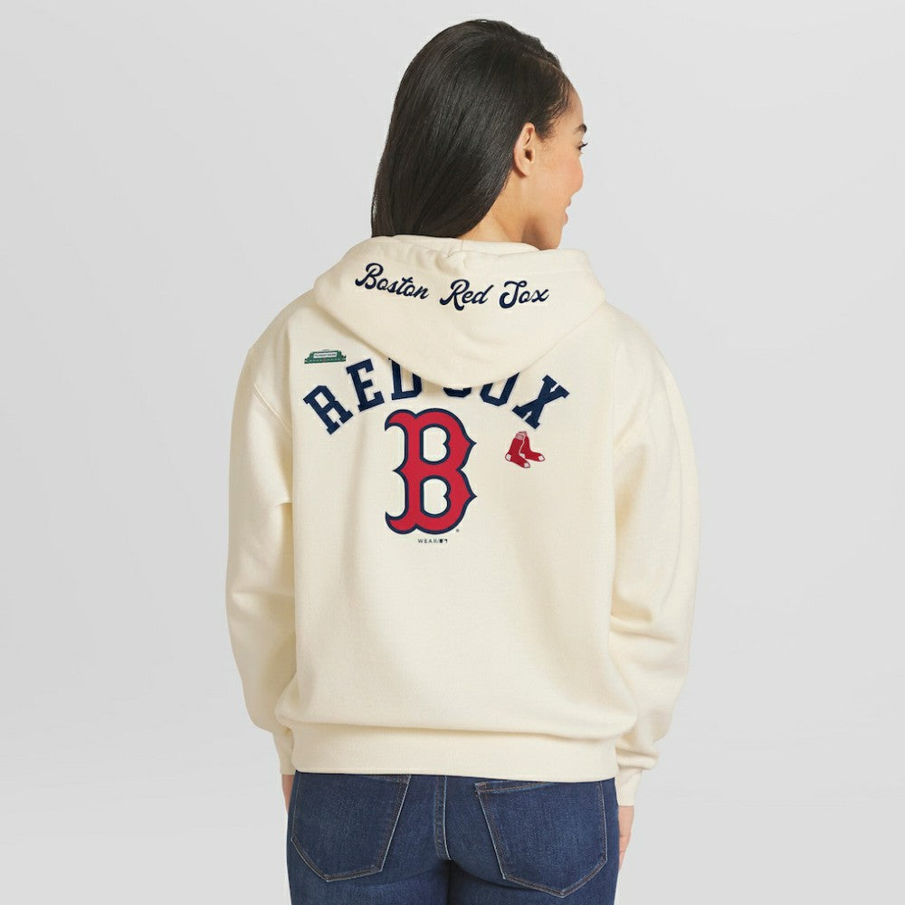 Boston Red Sox WEAR by Erin Andrews Women's Full-Zip Hoodie - Cream - MLB Online