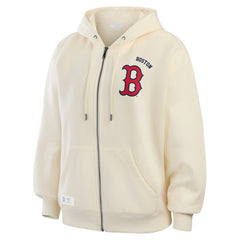 Boston Red Sox WEAR by Erin Andrews Women's Full-Zip Hoodie - Cream - MLB Online