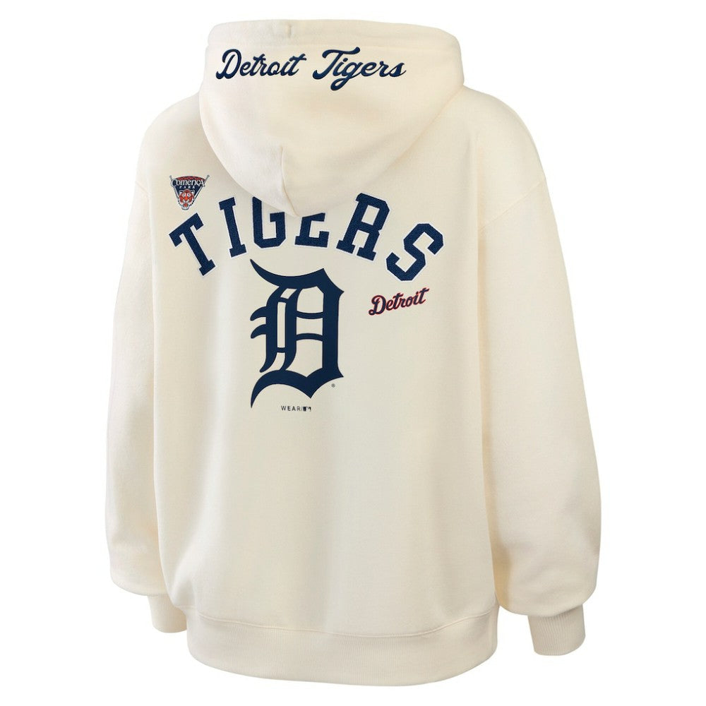 Detroit Tigers WEAR by Erin Andrews Women's Full-Zip Hoodie - Cream - MLB Online