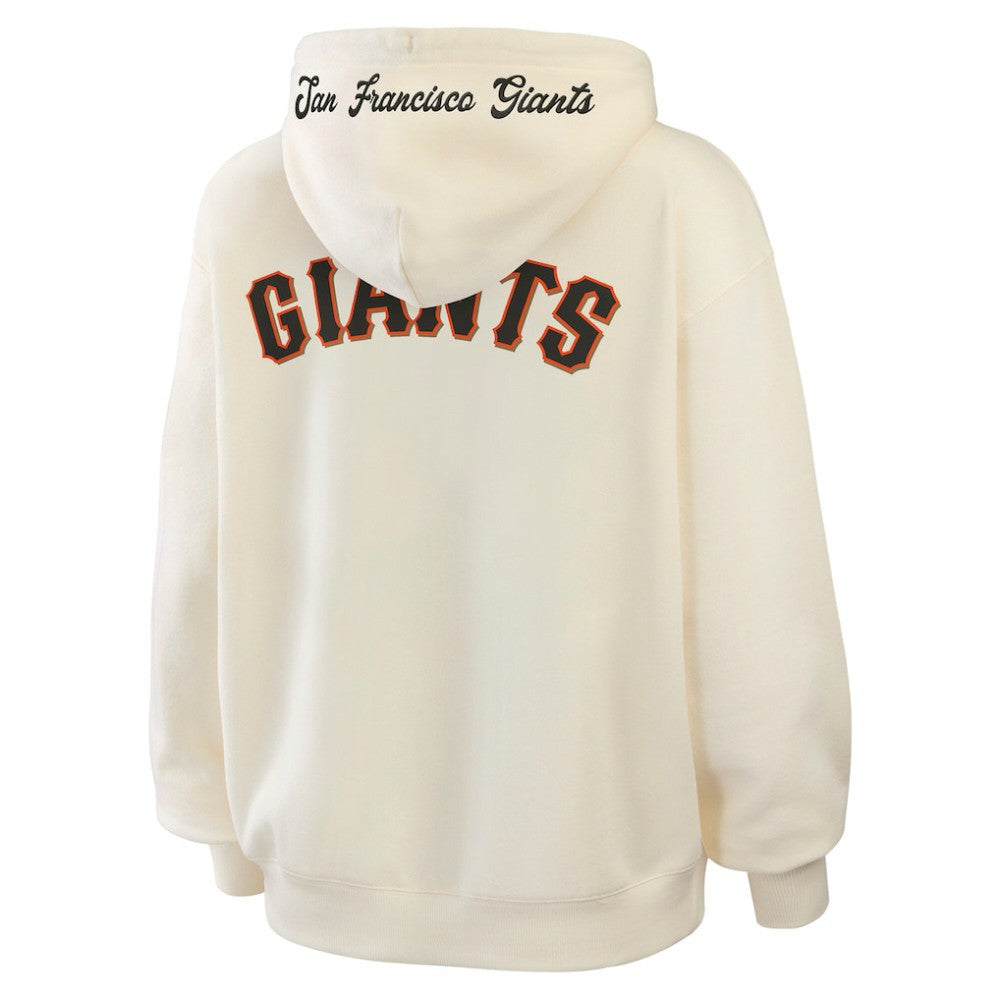 San Francisco Giants WEAR by Erin Andrews Women's Full-Zip Hoodie - Cream - MLB Sale