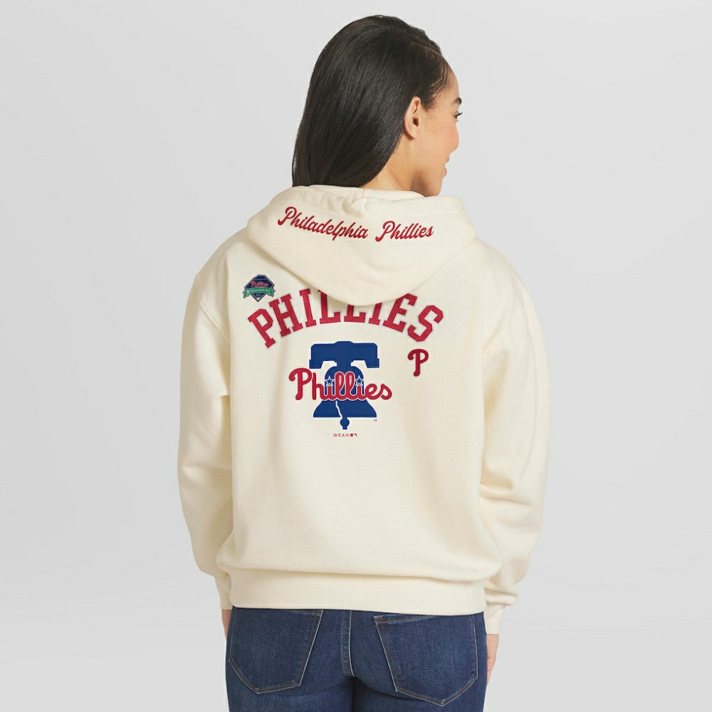 Philadelphia Phillies WEAR by Erin Andrews Women's Full-Zip Hoodie - Cream - MLB Lifestyle