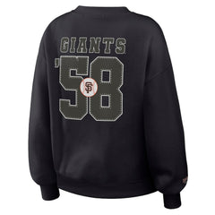San Francisco Giants WEAR by Erin Andrews Women's Heavyweight Crew Neck Sweatshirt - Black - MLB Online