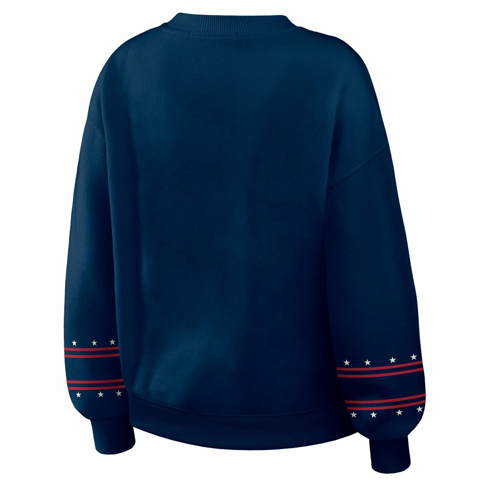 Los Angeles Dodgers WEAR by Erin Andrews Women's Americana Heavyweight Fleece Sweatshirt - Navy - MLB Discount