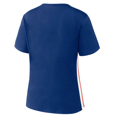 Chicago Cubs WEAR by Erin Andrews Women's Notch Neck Cropped T-Shirt - Royal - MLB on Sale
