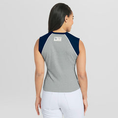 Cleveland Guardians WEAR by Erin Andrews Women's Cropped Raglan Tank Top - Heather Gray - MLB Discount