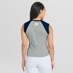 Detroit Tigers WEAR by Erin Andrews Women's Cropped Raglan Tank Top - Heather Gray - MLB Discount