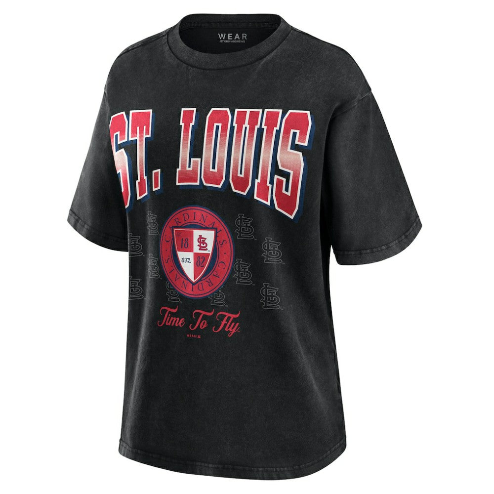 St. Louis Cardinals WEAR by Erin Andrews Women's Oversized Boyfriend T-Shirt - Black - MLB Online