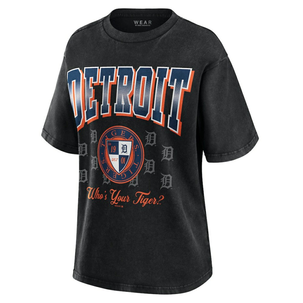 Detroit Tigers WEAR by Erin Andrews Women's Oversized Boyfriend T-Shirt - Black - MLB Online